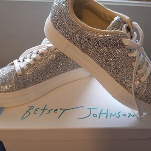 Betsy Johnson  rhinestone platform sneakers